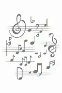 music notes dice set tattoo design idea