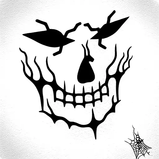 spooky flash art tattoo design idea