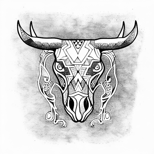 Bull Skull tattoo design idea