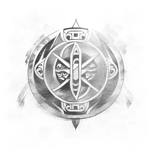 Viking tribal shield tattoo design idea