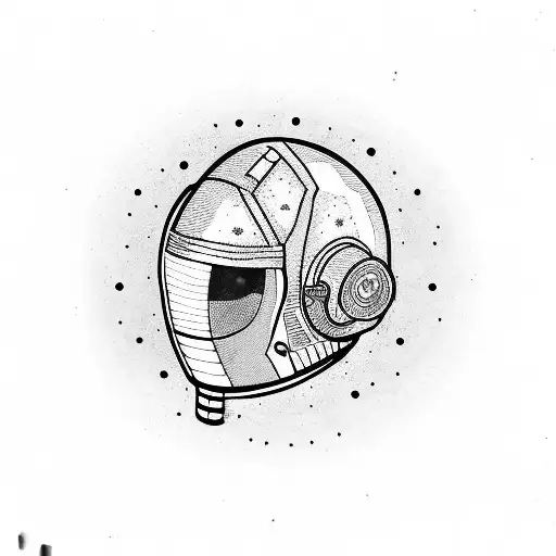 dead spaceman head tattoo design idea