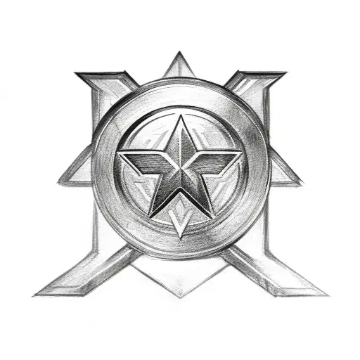 wonder woman logo captain america shield tattoo design idea