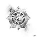 wonder woman logo captain america shield tattoo design idea