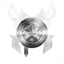 wonder woman logo captain america shield tattoo design idea
