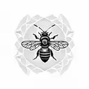 bee surrounded by a laurel wreath tattoo design idea