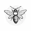 bee surrounded by a laurel wreath tattoo design idea