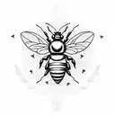 bee surrounded by a laurel wreath tattoo design idea