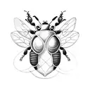 bee surrounded by a laurel wreath tattoo design idea