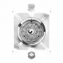 Sol con reloj tattoo design idea