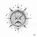 Sol con reloj tattoo design idea