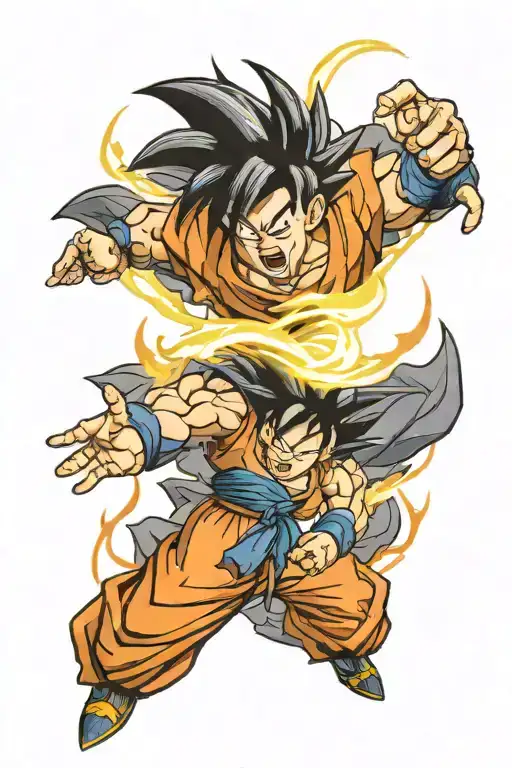 goku turning super saiyan tattoo design idea