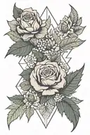 rose, fern, maple leaf, thistle, clover, iris, cherry blossom tattoo design idea