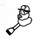 rubber ducky with tv remote tattoo design idea