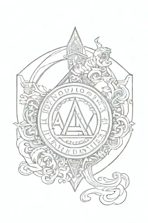 An intricate design combining the Ajax Amsterdam logo with elements of Italian art and culture tattoo design idea
