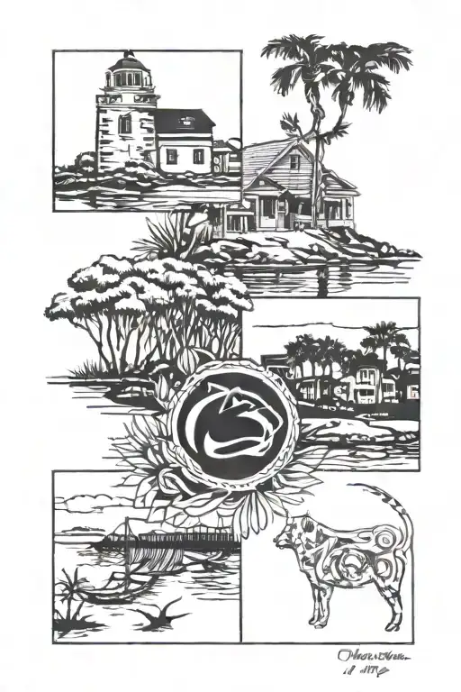 3 dates, Penn State Nittany Lions, and Corolla Beach NC. tattoo design idea