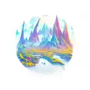 dark sky line of the valley of the shadow of death tattoo design idea