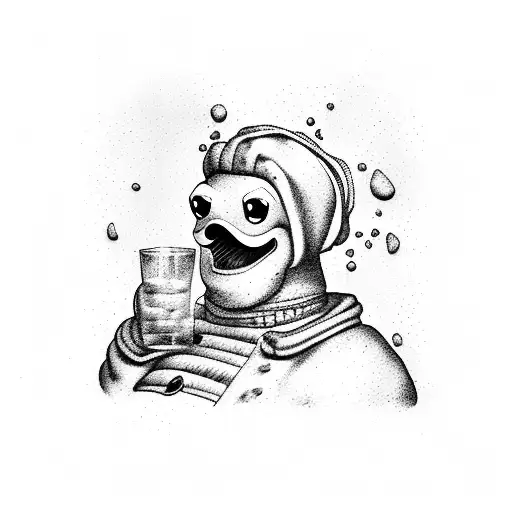 michelin man drink alcohol  tattoo design idea