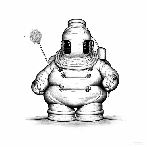 michelin man drink alcohol  tattoo design idea