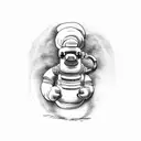 michelin man drink alcohol  tattoo design idea