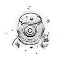 michelin man drink alcohol  tattoo design idea