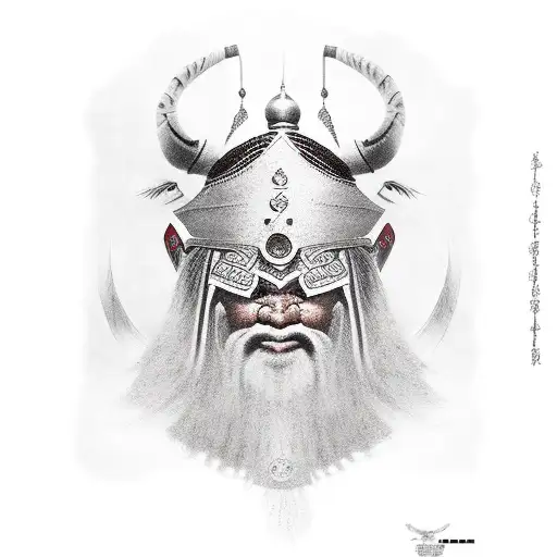 mongolian warrior tattoo design idea