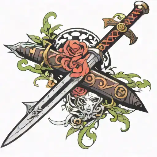 demon slayer sword tattoo design idea