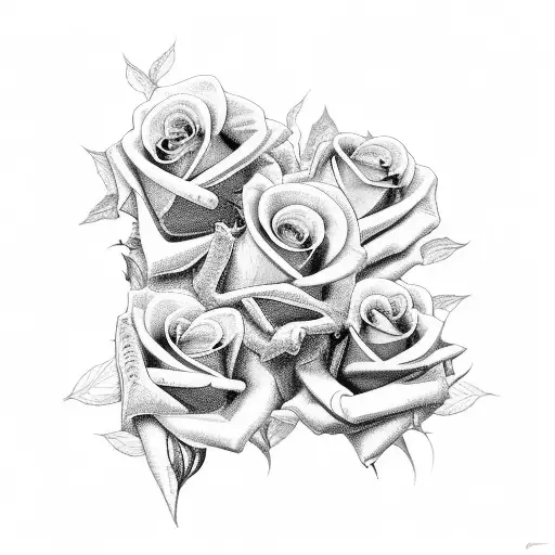 hear no evil see no evil speak no evil with roses tattoo design idea