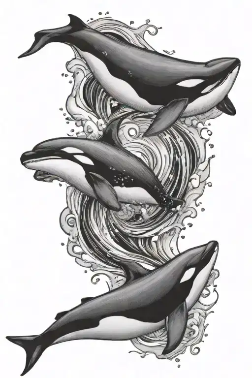 orca whale yin yang tattoo design idea