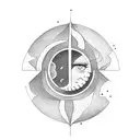 half moon half sun tattoo design idea