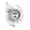 half moon half sun tattoo design idea