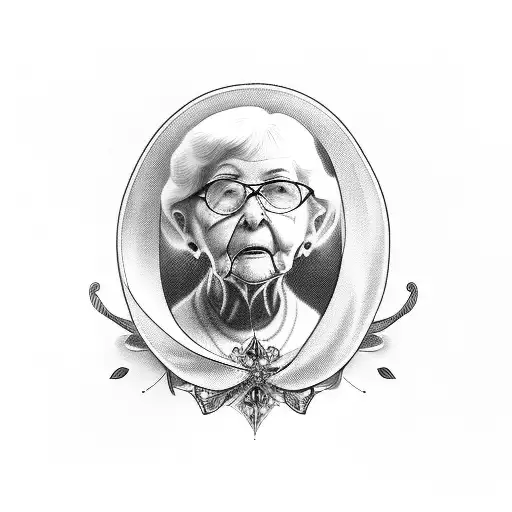 grandma ribbon  tattoo design idea
