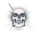 spike with gothic skull tattoo design idea