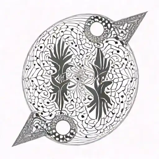 A pair of twin footprints with intricate constellation patterns representing Gemini tattoo design idea