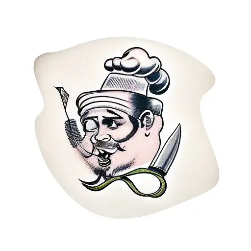 chef knife heard  tattoo design idea