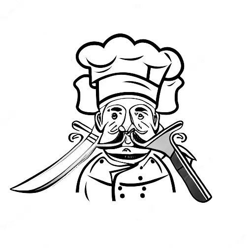 chef knife heard  tattoo design idea