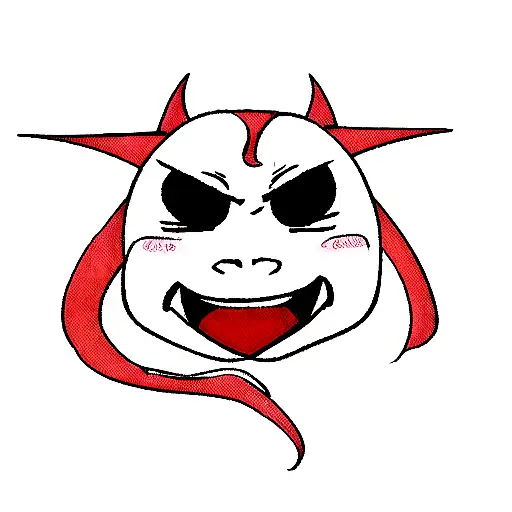 japanese demon face tattoo design idea