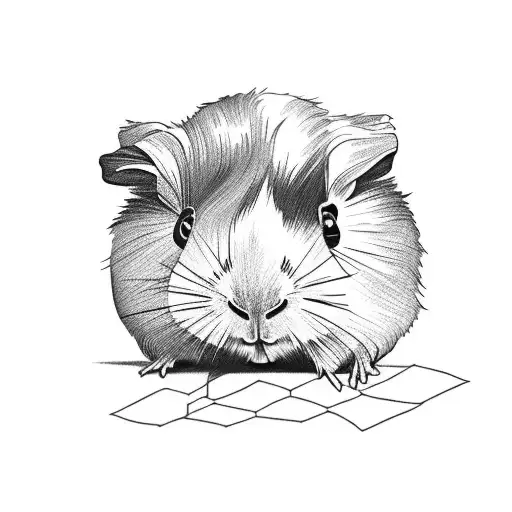 guinea pig with cilantro tattoo design idea