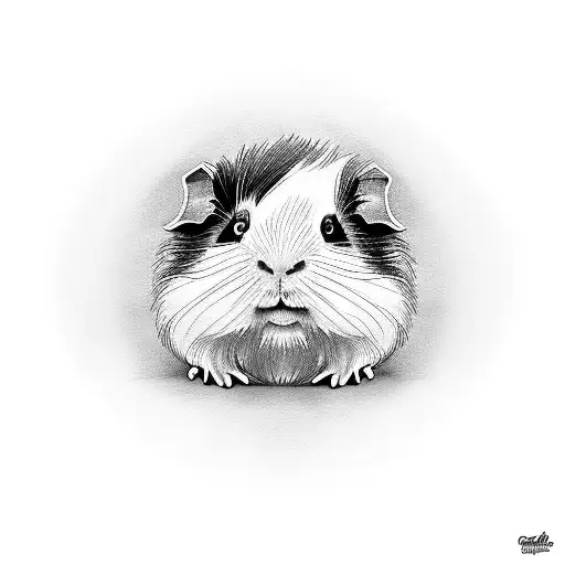 guinea pig portrait tattoo design idea