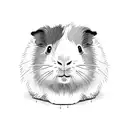 guinea pig portrait with cilantro tattoo design idea