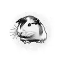 guinea pig portrait with cilantro tattoo design idea
