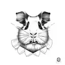guinea pig portrait with cilantro tattoo design idea