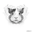 guinea pig portrait with cilantro tattoo design idea