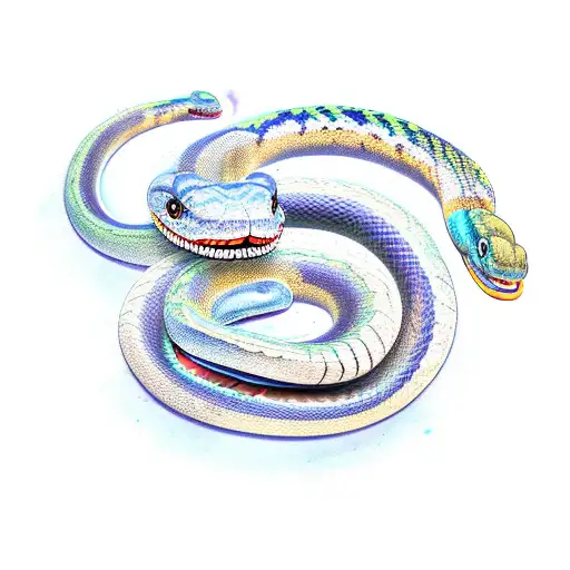 smokey chromatic aberration snake  tattoo design idea