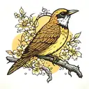 lark under golden sky tattoo design idea