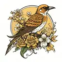 lark under golden sky tattoo design idea