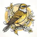 lark under golden sky tattoo design idea