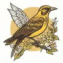 lark under golden sky tattoo design idea