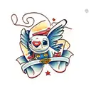 Stitch cuddle a eagle  tattoo design idea