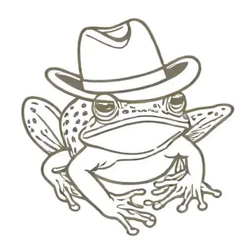 frog with cowboy hat tattoo design idea