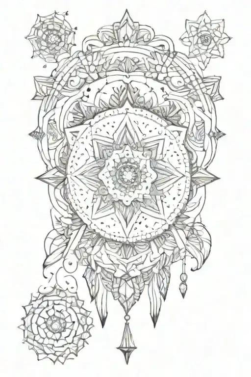 mountains oceans winters rivers stars mandala design incorporating tattoo design idea